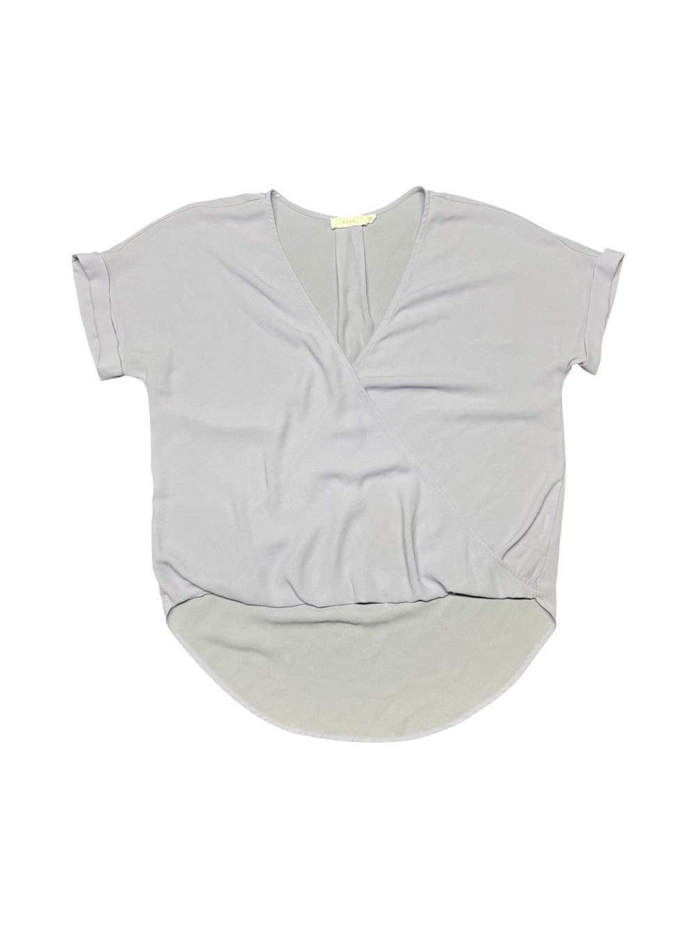 LUSH Lavender Surplice Wrap Front High Low Blouse Size XS